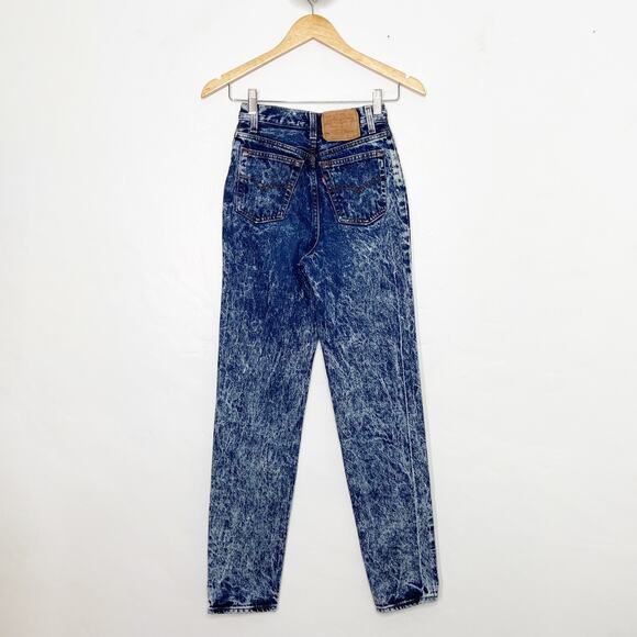 Vintage LEVI'S 501 Button Fly Jeans Acid Wash Blue 80s Rigid Mom Style Size 00 - Picture 10 of 10